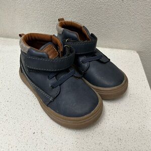 Navy and Brown Kids boys casual dress Shoes size 6